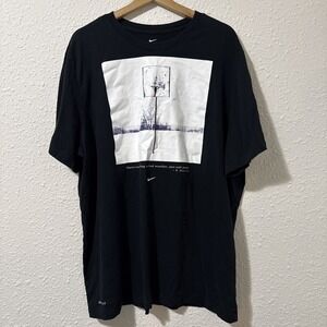 Nike The Nike Tee Men Sz 2XL Bill Bowerman Basketball Dri-Fit Big‎ Graphic Black
